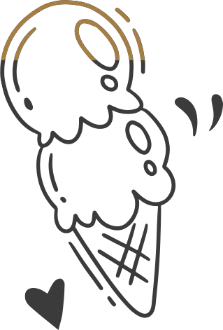 Duo tone colored ice cream graphic