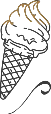 Duo tone colored ice cream graphic